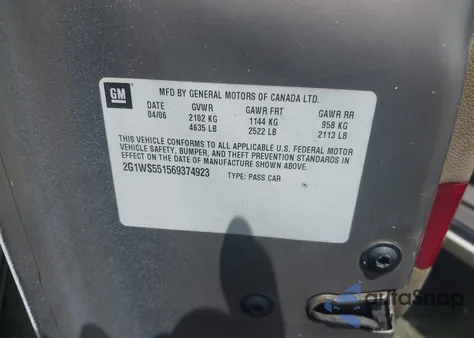 2006 Chevrolet Impala Police from USA, damaged, VIN 2G1WS551569374923